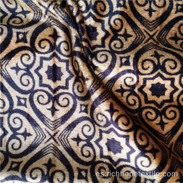 Tejido de tapicería estampado africano de punto de poliéster impreso